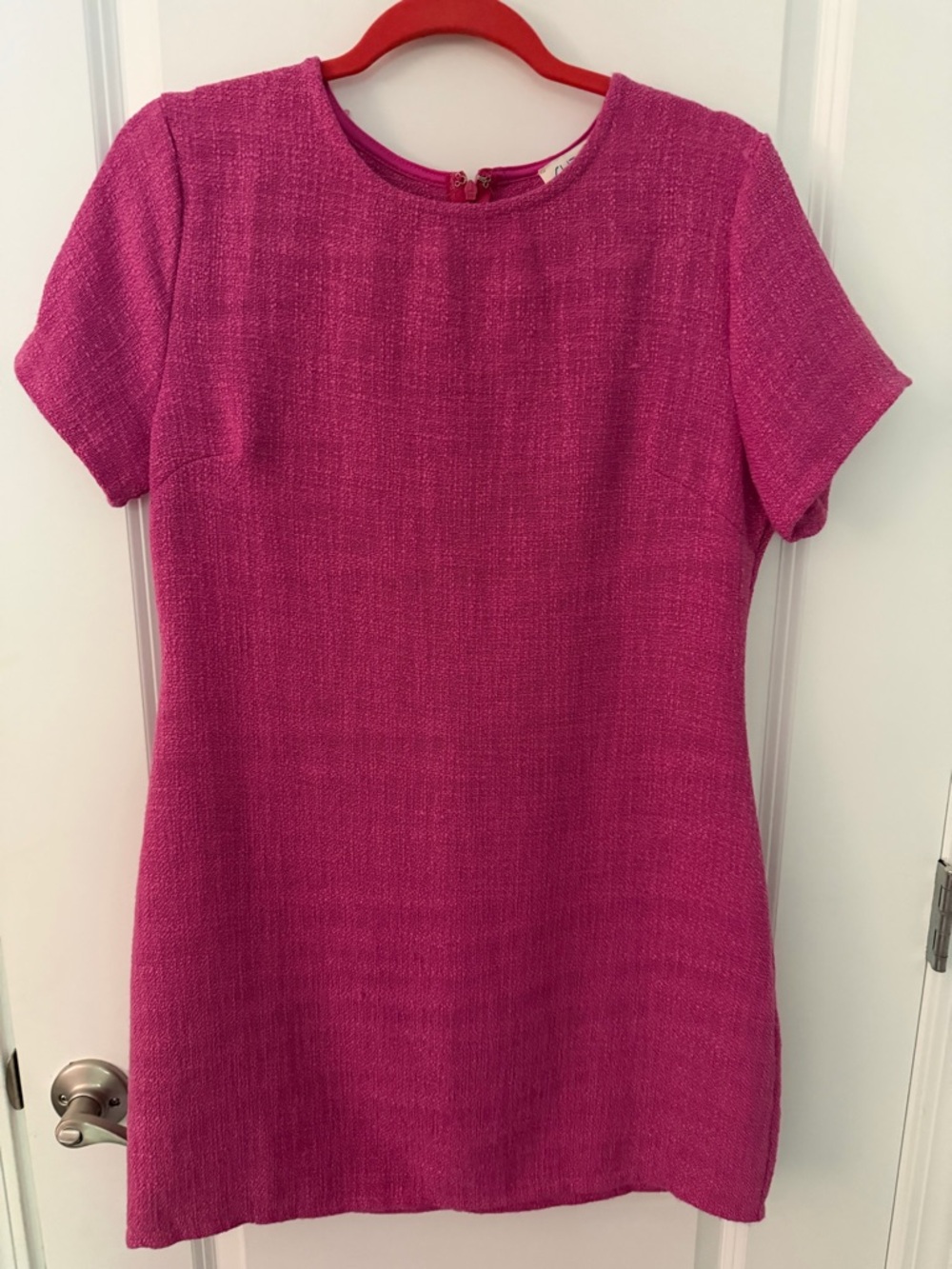She + Sky Fuchsia Tweed Mini Dress